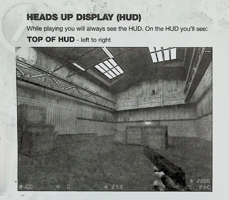 SahjaVT's tweet photo. @RoseWaltzEX Yeah that kind of stuff used to be explained in the manuals that came with games, which is just a lost art now. Quick example I found is the paper booklet that came with the original Counter Strike https://t.co/x2iPc5x82F
