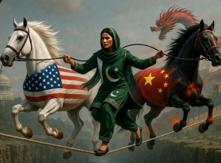 RealtimeUpdts's tweet photo. #Pakistan’s situation is often compared to a woman caught between two powerful husbands. It is trying to ride two horses at the same time, balancing between East &amp; West, where every step is a tightrope walk in diplomacy and survival. https://t.co/svPDJfZ5pI