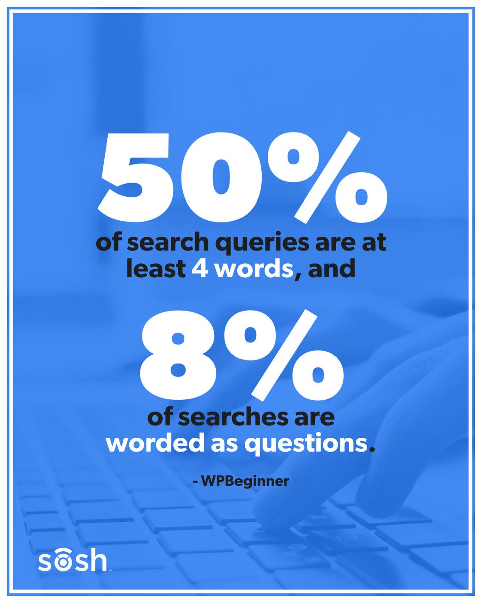 getsosh's tweet photo. When you're working on your SEO strategy, consider the phrases people likely use when searching for the solution your business provides.

Use those keyphrases in your site content. That will help improve your search ranking. 

#stats #searchranking #SEO #businesstips #website https://t.co/768kkMf3IZ