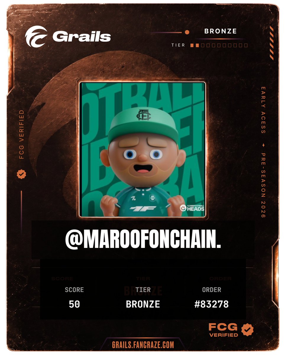 maroofonchain's tweet photo. just claimed my FC Grails Pavilion Pass. cricket cards onchain, dropping soon. join my squad ↓

https://t.co/N072orchuu https://t.co/XVsEcZXqOX
