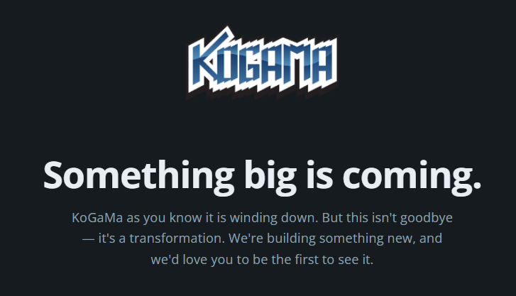 johnunderg's tweet photo. rip kogama https://t.co/j0pHIzl9cM