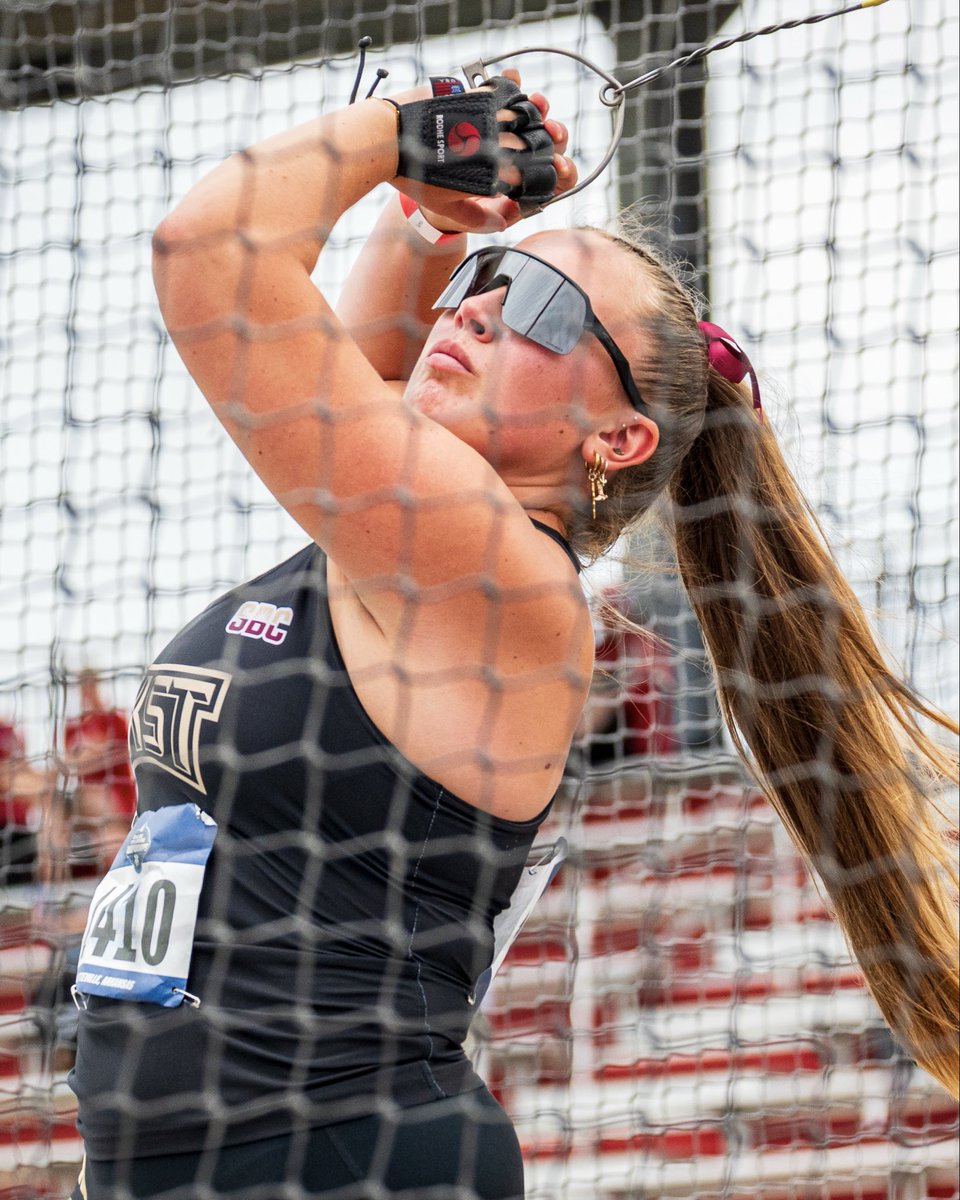 TXStateTrack's tweet photo. ANOTHER TICKET PUNCHED TO EUGENE 🎟️🔥

Elisabet Runarsdottir punches her ticket to the NCAA Outdoor Championships after placing sixth in the women’s hammer throw with a mark of 66.11m 😼

#EatEmUp https://t.co/GgeOHscFF5