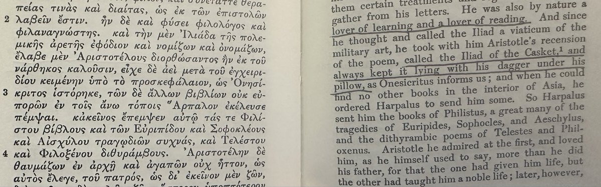 DrJustinbass's tweet photo. Alexander the Great kept a dagger and Homer’s Iliad (a copy he received from Aristotle) under his pillow as he slept. https://t.co/rFDo5yBGnx