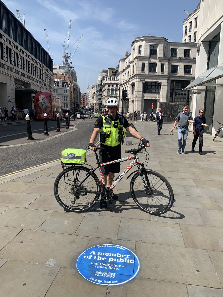 CityPoliceCops's tweet photo. Uniformed and plain clothed officers out today stopping phone snatchers operating in the City.  250 phones security tagged and 13 overpowered non compliant e-bikes seized.  PS10 https://t.co/AwfPZuQED0