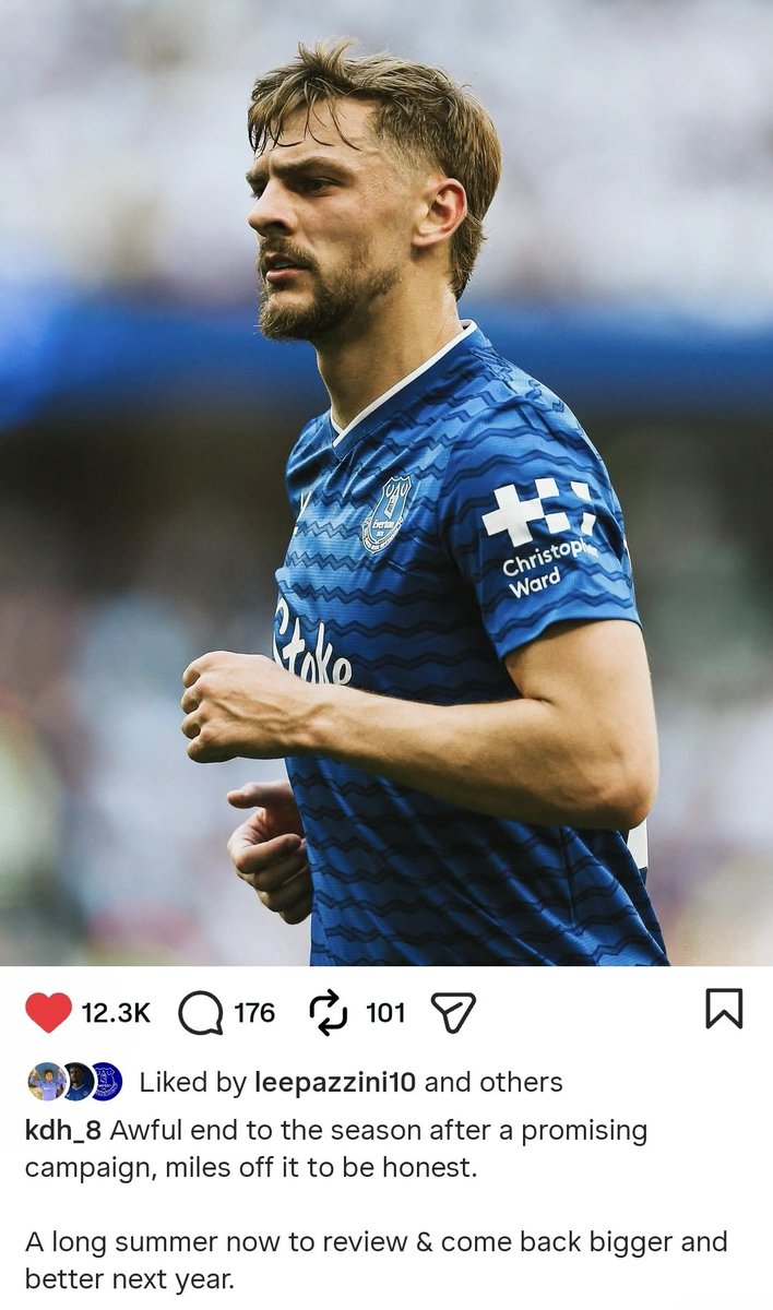 UHTPodcast's tweet photo. KDH 💪🏻🔵⚪️

#UHTPodcast #EFC #COYB #Everton https://t.co/l4BkB31cJE