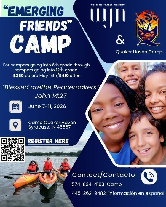 IndyMultifaith's tweet photo. 🌿 Emerging Friends Camp 2026 🌿

A summer camp for grades 6–12 focused on faith, friendship &amp; peacemaking through justice and community.

📅 June 7–11, 2026
📍 Syracuse, IN

💲 Early rate ends May 15

🔗 https://t.co/8TYwMNRif1 

#Peacemakers #FaithInAction #MakeADifference https://t.co/URAQHV89WV
