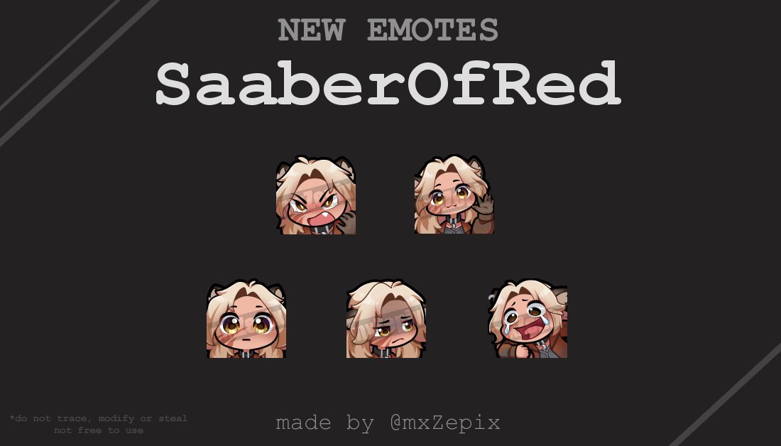 mxZepix's tweet photo. emotes for SaaberOfRed @ twitch
#twitchemotes #art https://t.co/YlOIrtglBV