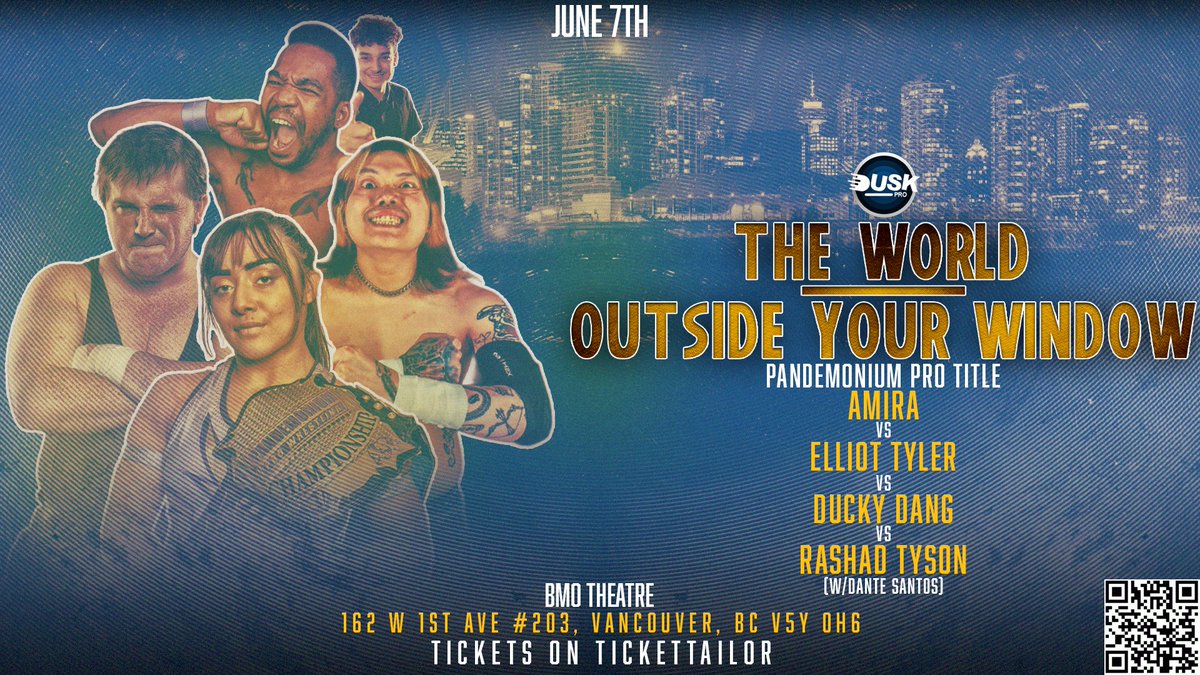 DUSK_ProWres's tweet photo. Amira defends her Pandemonium Pro Title on June 7th in a four way showcasing multiple schools of the PNW! Elliot Tyler vs Amira vs Ducky Dang vs Rashad Tyson in what will be a wild match!

*If Amira loses her Pandemonium title on 6/6 this match will become a #1 contenders bout https://t.co/7DVJKPFCxi
