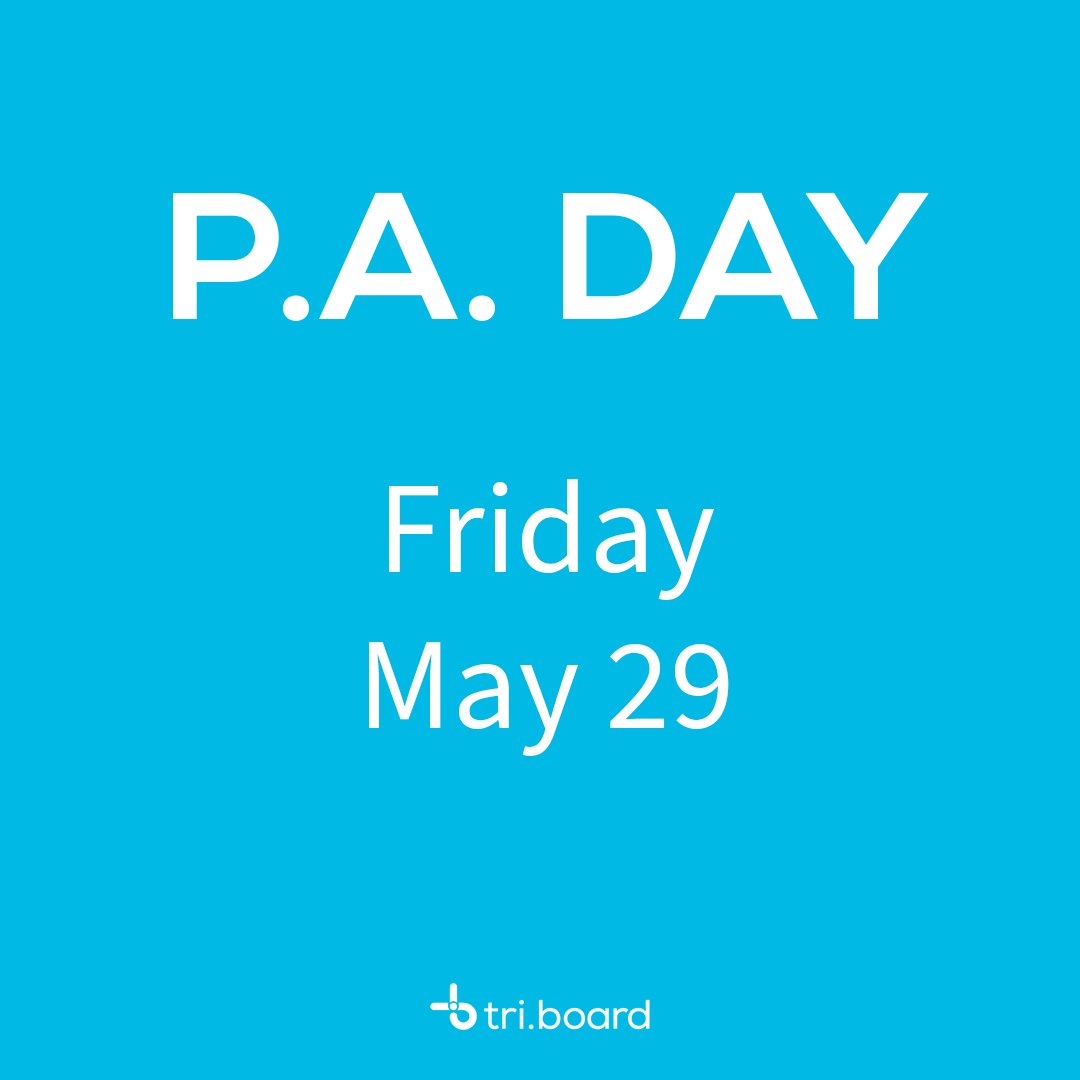 triboardbus's tweet photo. Tomorrow, Friday May 29, is a PA Day. Busing will resume on Monday. https://t.co/kpukLc2rqY