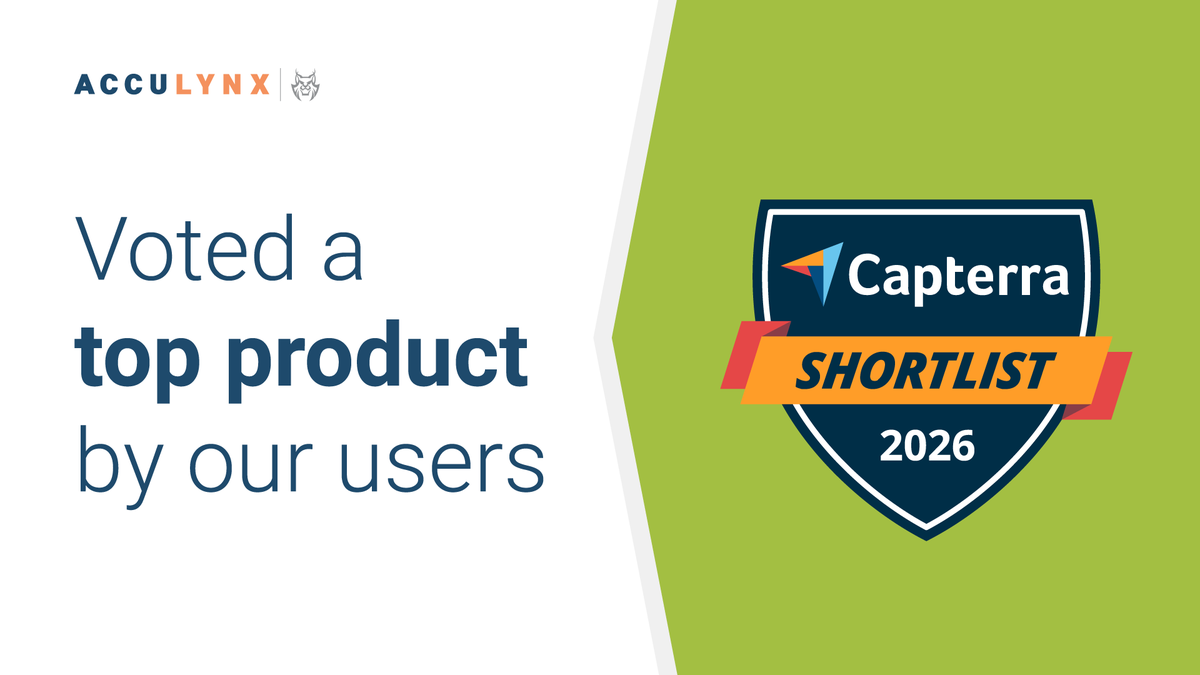 acculynx's tweet photo. AccuLynx is a 2026 @Capterra Shortlist winner for roofing!

This recognition is driven by our high user ratings. Out of hundreds of products, we're proud to be a top-rated choice based on verified feedback from our customers.

See why we're a leader: https://t.co/eMgh9VwFwa https://t.co/qV4DhW9f0t