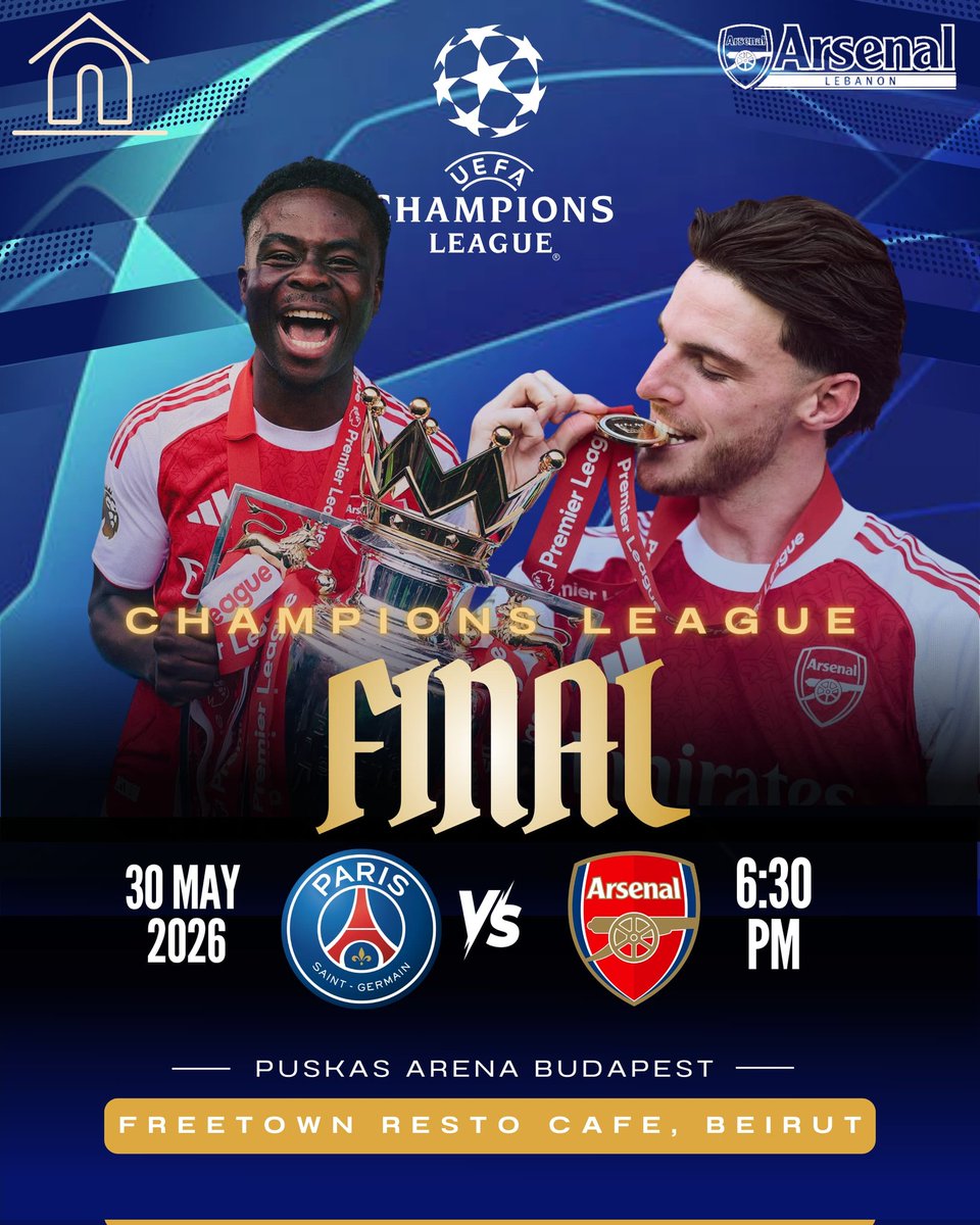 ArsenalLebanon's tweet photo. بعد نطرة ٢٠ سنة، رجعنا على نهائي أبطال أوروبا و السبت ناطرينكن لنحضر المباراة سوا.
لاقونا بكافيه Freetown عالجناح-بيروت عالساعة ٦:٣٠

خلونا نشوفكن يا مدفعجية! https://t.co/dsghcAW0LF