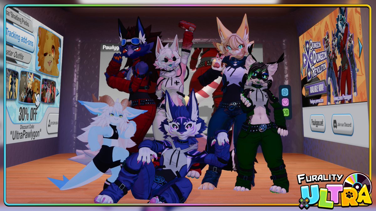 Pawlygon_studio's tweet photo. 💿2-0-5-6! Check out our booth on the Avatar Assets section of #Furality ULTRA Dealer's Den world 🤍

Join the Dungeon Dungeon Revolution party and level up your game! #VRChat 

📀 Loading screen tip: use the code "UltraPawlygon" to get 30% off any product! https://t.co/OQlaqnspLc