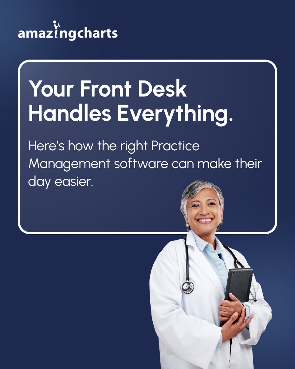 AmazingCharts's tweet photo. Practice management should make your day easier, not more complicated.

From scheduling and billing to patient communication and reporting, the right tools can help your team stay efficient and organized.

Learn More: https://t.co/slvPgUBj4c

#PracticeManagement #AmazingCharts https://t.co/WnVc972PYh