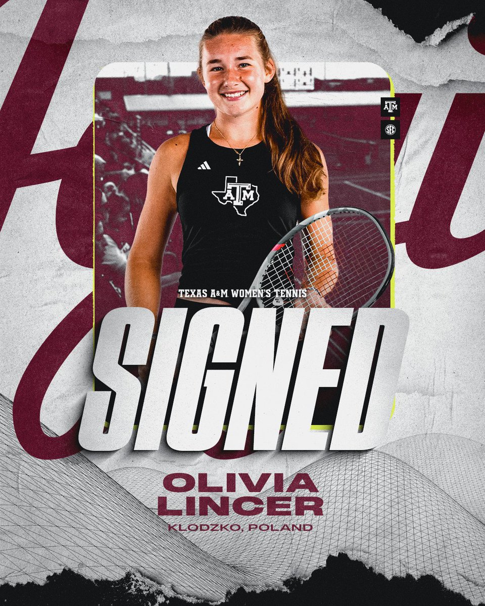 AggieWTEN's tweet photo. Welcome to Aggieland, Olivia Lincer 👍

→ 2025 Big 12 Player of the Year
→ 2024 Big 12 Freshman of the Year
More 🔗 https://t.co/GII6pT5wp3

#GigEm // #AggieWT https://t.co/A49Fw11HBO