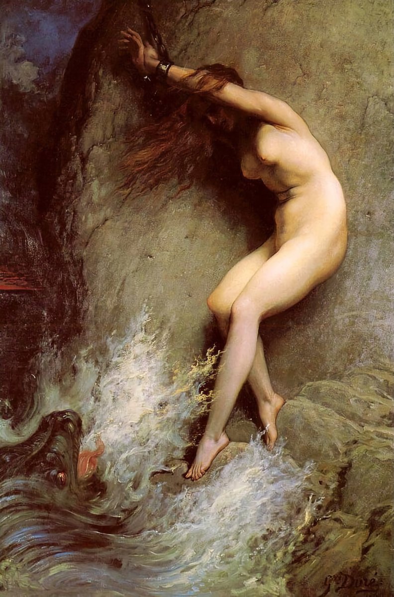 xmuse_'s tweet photo. Gustave Doré painted Andromeda in 1869, right when he was fighting hard to be seen as a real painter, not just the most famous illustrator in Europe. https://t.co/OmxWG54Skl