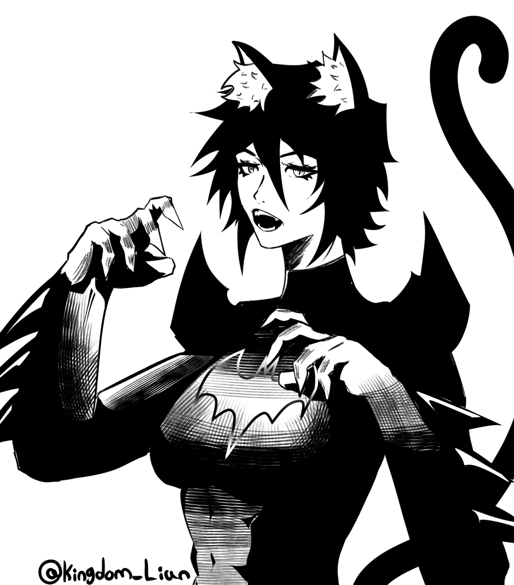 kingdom_lian's tweet photo. Cassandra Cat Cain. 🐱

#cassandracain #batgirl #lineart https://t.co/sLNXtk3m88