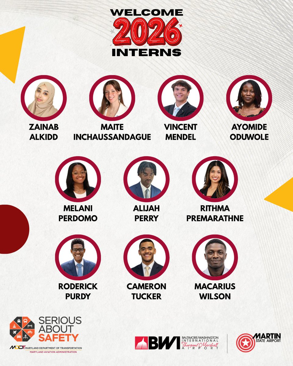 BWI_Airport's tweet photo. We're excited to roll out the red carpet this week for the interns who will work alongside us this summer.

Several degree programs and institutions are represented by this group of new teammates.

@UofMaryland @UMBC @SmithSchool @DelStateUniv @UofTampa @AmericanU @umesnews https://t.co/s2dU4YzFBF