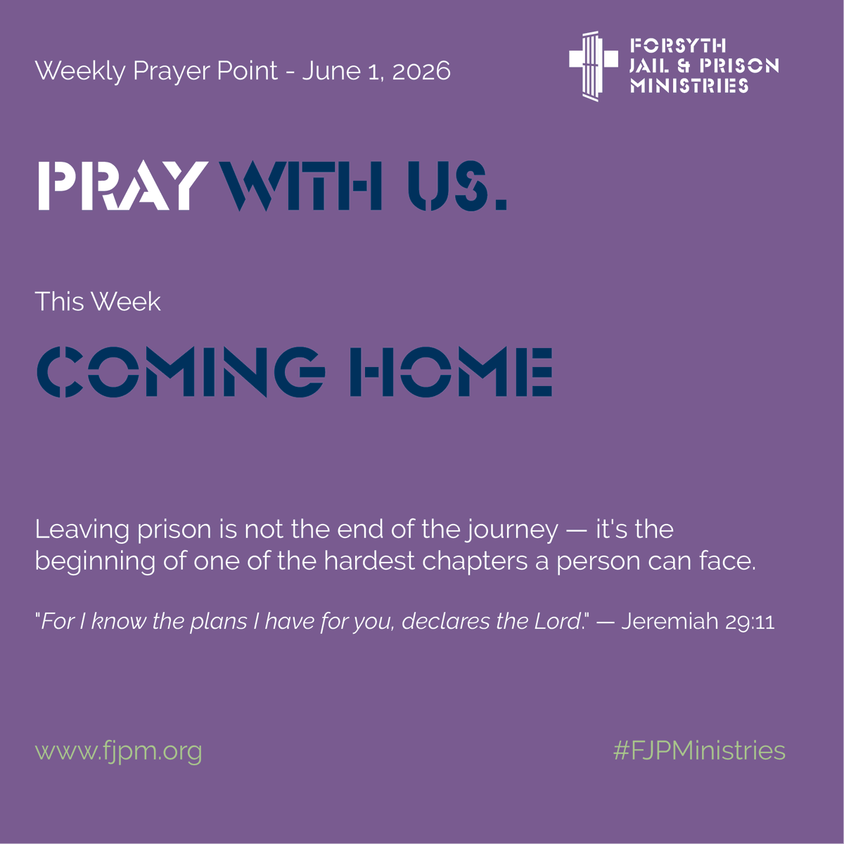 fjpministries's tweet photo. 🙏 #PrayerPoint | Coming Home
Leaving prison is not the end of the journey — it's the beginning of one of the hardest chapters a person can face. #TransitiontoWork graduates have spent 18–24 months in pre-release courses preparing for release. They are doing the hard work. https://t.co/ppcmZAbVHY