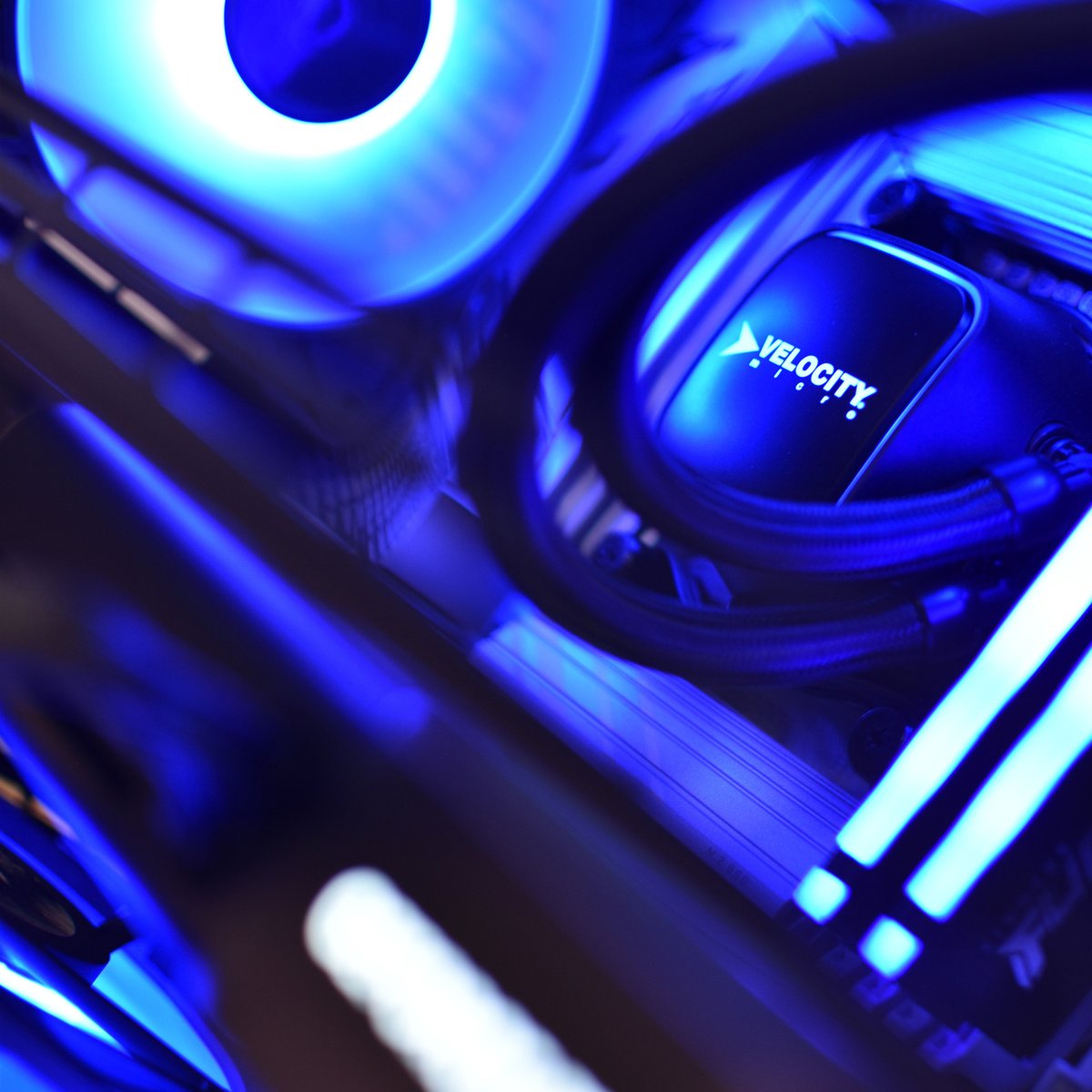 VelocityMicro's tweet photo. This #BuildoftheWeek is a Raptor Z55 packed full of our trademark SBL (Sexy Blue Light) technology. Get yours https://t.co/NsO3VPlsEX https://t.co/qxujfXEwmw