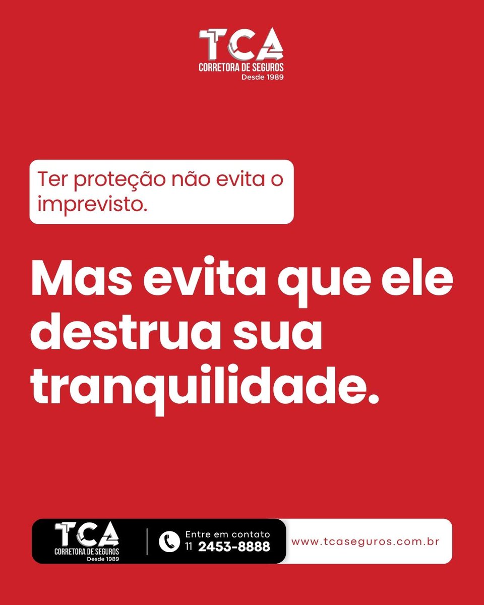 TCASEGUROS's tweet photo. Você nunca acha que vai acontecer… até acontecer.

Por isso, planejamento e proteção são essenciais para garantir mais tranquilidade nos momentos difíceis.
✔️ Seguro de vida
✔️ Acidentes pessoais
✔️ Proteção financeira

📲 Entre em contato com a TCA Seguros.

#neymarjunior https://t.co/bMSfEht5Vm