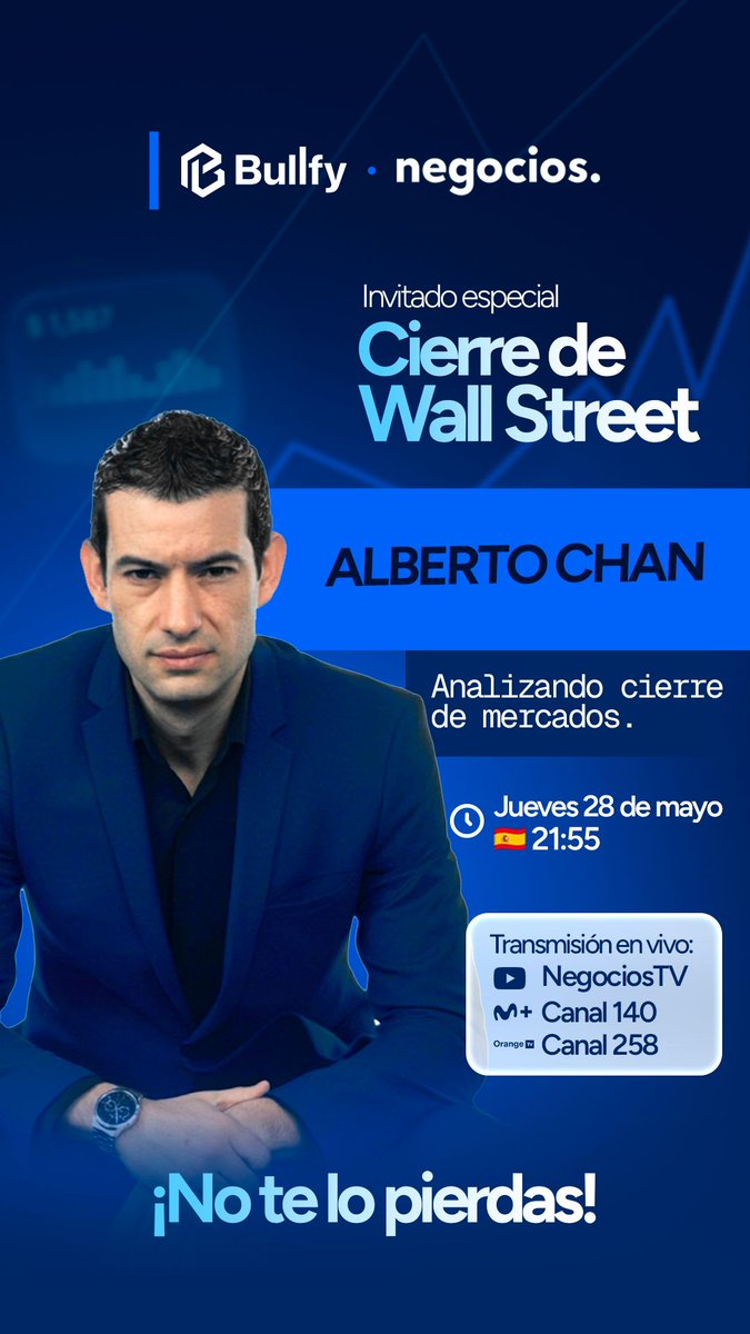 AneirosChan's tweet photo. Nos vemos esta noche en TV para analizar el cierre de #WALLSTREET desde @negocios_tv
#AlbertoChan https://t.co/1POrBxxbmA