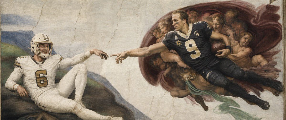 BigBadB_Rad2001's tweet photo. “The Creation of Shough” -BigBadB-Rad. Hang it in the louvre #shoughedup #whodatnation #ak47 #tylershough #saints #MVP #SUPERBOWL https://t.co/QPPH6WjlbA