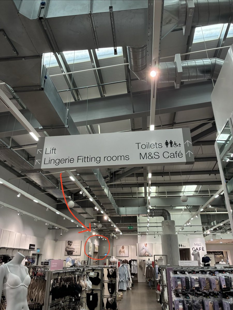 ali_allon's tweet photo. @thewinterdollx @marksandspencer Ahh, well @marksandspencer is telling porkies.
My local store, and my local store’s branch page on M&S website.
They removed the women’s signage only. The store manager also specifically refers to the men’s fitting rooms as ‘men’s fitting rooms’. https://t.co/MTnZ8yKHlF