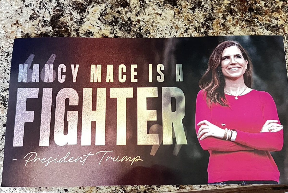 AnneCab1963's tweet photo. @POTUS @realDonaldTrump @NancyMace 
I got this in the mail today and it made me laugh 😆 and laugh 😹 and laugh 🤭 who is she trying to kid!!! https://t.co/EmI90jRYEW