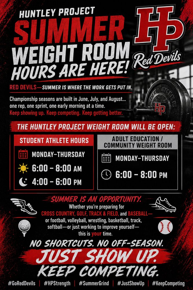 HPREDDEVILS's tweet photo. 🏋️‍♂️ SUMMER WEIGHT ROOM HOURS ARE HERE! 🏋️‍♀️ https://t.co/yTiFiSewXU https://t.co/Lb1X1uyQCO
