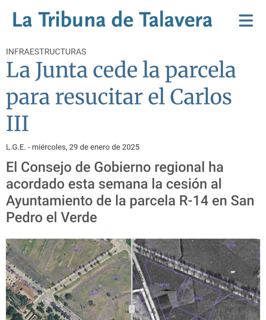 Garmon1967's tweet photo. Toledo recibe de la Junta 2 parcelas para suelo público valoradas en 6 M€ y otra para el nuevo Carlos III (1 M€). ¿Y Talavera?
Lo peor, nuestro ayuntamiento, PPSOE y VOX,  sigue mirando al cielo, esperando la lluvia, sin alzar la voz ni exigir igualdad ante sus jefes regionales https://t.co/1qFcD5f66o