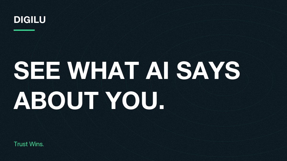 digilu's tweet photo. Your customers ask AI about you before they reach your site. 📈 That answer is your first impression. Today we launched AIOInsights, a free check that shows what AI says about your business: https://t.co/lqBSkpqyd3.

#TrustWins #AIVisibility https://t.co/eJWuw947kc
