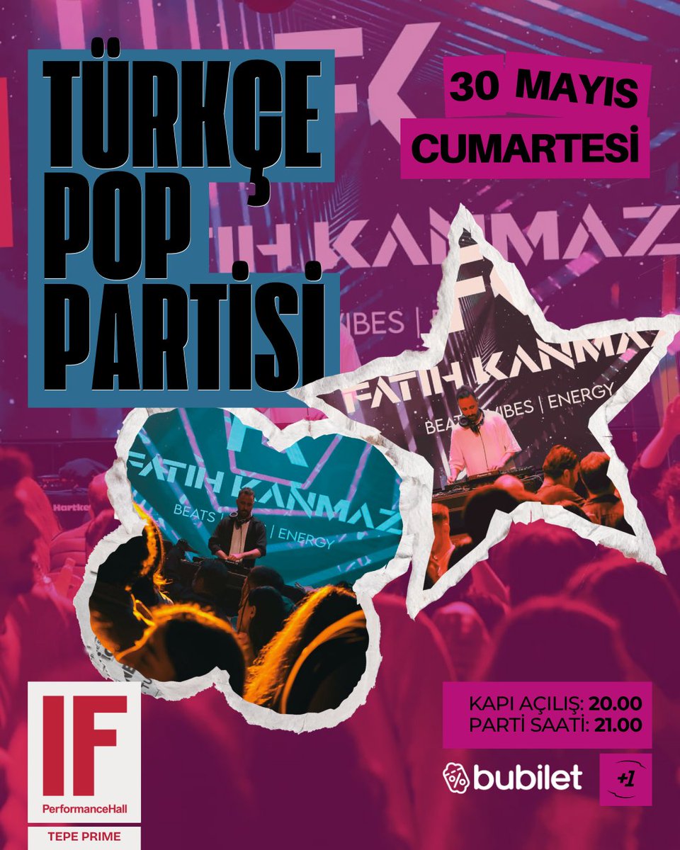 IFPerformance's tweet photo. "TÜRKÇE POP PARTİSİ" 30 Mayıs Cumartesi akşamı saat 21'de IF Tepe Sahnesinde!
Biletler https://t.co/y1N2bAItS5
Bistro rezervasyonlarınız için 05356552122 no'lu tlf'dan detaylı bilgi alabilirsiniz...
#IFPerformance #IFTepe #Ankara #GeceIFteBiter #TurkcePopPartisi https://t.co/SOU8CFoyq5