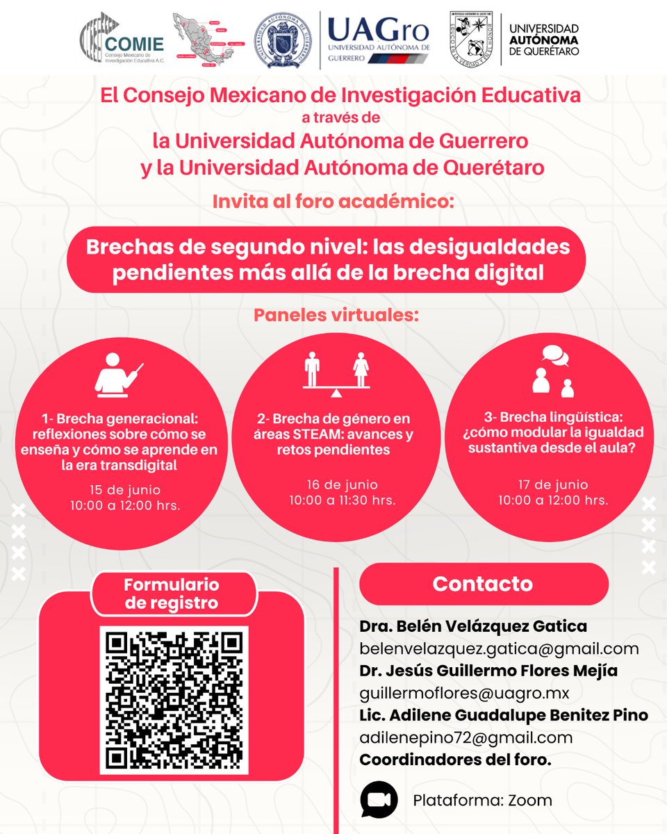 comiemx's tweet photo. #ForosRegionales2026 | Participa en el foro de la región #CentroSur "Brechas de segundo nivel: las desigualdades pendientes más allá de la brecha digital."
🗓15, 16 y 17 de junio, 10:00 a 12:00 h.
✅Inscripciones: https://t.co/EUpFvEU15K
🔗Programa: https://t.co/YVY1jwWnAN https://t.co/h9VceC9MHs