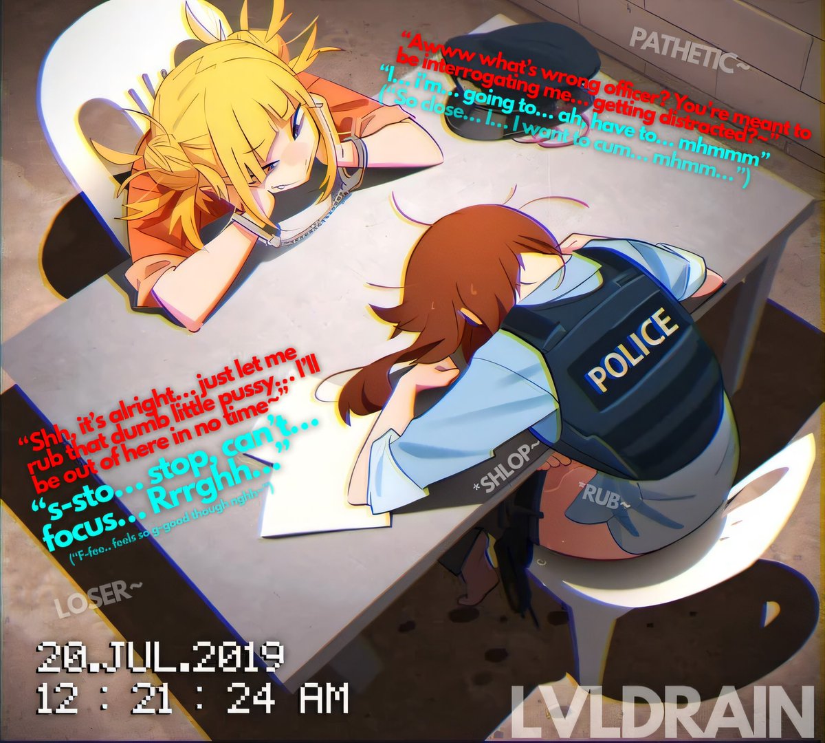 lvldrain's tweet photo. 𝒀𝒐𝒖 𝒘𝒆𝒓𝒆 𝒂 𝒉𝒊𝒈𝒉𝒍𝒚 𝒓𝒆𝒔𝒑𝒆𝒄𝒕𝒆𝒅 𝒐𝒇𝒇𝒊𝒄𝒆𝒓, 𝒚𝒐𝒖𝒓 𝒓𝒆𝒑𝒖𝒕𝒂𝒕𝒊𝒐𝒏 𝒂𝒔 𝒉𝒊𝒈𝒉 𝒂𝒔 𝒕𝒉𝒆 𝒔𝒌𝒚~

𝑼𝒏𝒕𝒊𝒍 𝒚𝒐𝒖 𝒂𝒓𝒓𝒆𝒔𝒕𝒆𝒅 𝒉𝒆𝒓~

You already suspected something was wrong by the top she was grinding against you… gently stroking you through your uniform whilst you tried to arrest her, yet when she noticed how your body responded, the way your body responded to her, it was basically over~

You managed to get her to the station, at least~

-————— 𝐓𝐈𝐌𝐄 𝐏𝐀𝐒𝐒𝐄𝐒! —————-

By the time the interrogation began, you were practically a puddle in her hands, her foot raised high, rubbing your dumb little cunt whilst she berated you~

[𝐑𝐔𝐁, 𝐑𝐔𝐁, 𝐑𝐔𝐁!]

“𝙈𝙮 𝙢𝙮, 𝙬𝙝𝙖𝙩’𝙨 𝙬𝙞𝙩𝙝 𝙖𝙡𝙡 𝙩𝙝𝙖𝙩 𝙬𝙝𝙞𝙢𝙥𝙚𝙧𝙞𝙣𝙜, 𝙙𝙤𝙣’𝙩 𝙮𝙤𝙪 𝙡𝙞𝙠𝙚 𝙢𝙮 𝙛𝙚𝙚𝙩? 𝙔𝙤𝙪 𝙝𝙖𝙫𝙚𝙣’𝙩 𝙢𝙤𝙫𝙚𝙙 𝙩𝙤 𝙨𝙩𝙤𝙥 𝙩𝙝𝙚𝙢… 𝙖𝙣𝙙 𝙄’𝙢 𝙟𝙪𝙨𝙩 𝙨𝙞𝙩𝙩𝙞𝙣𝙜 𝙝𝙚𝙧𝙚 𝙖𝙡𝙡 𝙥𝙧𝙚𝙩𝙩𝙮… 𝙘𝙪𝙛𝙛𝙚𝙙 𝙩𝙤𝙤~”

[𝐑𝐔𝐁, 𝐑𝐔𝐁, 𝐑𝐔𝐁!]

You expected the watchers to help… yet they just stared, cocks out.. stroking to your dumb defeat~

[𝐑𝐔𝐁, 𝐑𝐔𝐁, 𝐑𝐔𝐁!]

“𝘼𝙬𝙬 𝙬𝙖��𝙩 𝙩𝙝𝙚𝙢 𝙩𝙤 𝙝𝙚𝙡𝙥 𝙮𝙤𝙪? 𝘿𝙪𝙢𝙢𝙮, 𝙩𝙝𝙚𝙮’𝙧𝙚 𝙤𝙛𝙛 𝙨𝙩𝙧𝙤𝙠𝙞𝙣𝙜 𝙩𝙝𝙚𝙢𝙨𝙚𝙡𝙫𝙚𝙨 𝙨𝙞𝙡𝙡𝙮 𝙩𝙤 𝙩𝙝𝙚 𝙜𝙡𝙤𝙧𝙞𝙤𝙪𝙨 𝙨𝙞𝙜𝙝𝙩 𝙖𝙝𝙚𝙖𝙙 𝙤𝙛 𝙩𝙝𝙚𝙢… 𝙢𝙮 𝙛𝙤𝙤𝙩… 𝙖𝙡𝙡 𝙤𝙫𝙚𝙧 𝙮𝙤𝙪𝙧 𝙥𝙧𝙚𝙘𝙞𝙤𝙪𝙨 𝙘𝙤𝙧𝙚… 𝙨𝙤 𝙚𝙖𝙨𝙮 𝙩𝙤 𝙘𝙤𝙣𝙩𝙧𝙤𝙡~”

[𝐑𝐔𝐁, 𝐑𝐔𝐁, 𝐑𝐔𝐁!]

Yet that made you only more excited, your body on fire with pleasure as she continued to dominate you, despite being the one in cuffs~

[𝐑𝐔𝐁, 𝐑𝐔𝐁, 𝐑𝐔𝐁!]

“𝙔𝙤𝙪’𝙧𝙚 𝙨𝙪𝙘𝙝 𝙖 𝙡𝙤𝙨𝙚𝙧… 𝙜𝙚𝙩𝙩𝙞𝙣𝙜 𝙤𝙛𝙛 𝙩𝙤 𝙖 𝙨𝙪𝙨𝙥𝙚𝙘𝙩 𝙙𝙤𝙢𝙞𝙣𝙖𝙩𝙞𝙣𝙜 𝙮𝙤𝙪, 𝙄’𝙡𝙡 𝙗𝙚 𝙤𝙪𝙩 𝙝𝙚𝙧𝙚 𝙞𝙣 𝙣𝙤 𝙩𝙞𝙢𝙚… 𝙜𝙤𝙞𝙣𝙜 𝙗𝙖𝙘𝙠 𝙩𝙤 𝙧𝙤𝙗𝙗𝙞𝙣𝙜… 𝙨𝙩𝙚𝙖𝙡𝙞𝙣𝙜… 𝙖𝙣𝙙 𝙮𝙤𝙪’𝙡𝙡 𝙜𝙤 𝙗𝙖𝙘𝙠 𝙩𝙤 𝙧𝙪𝙗𝙗𝙞𝙣𝙜 𝙩𝙝𝙞𝙨 𝙙𝙪𝙢𝙗 ���𝙪𝙣𝙩 𝙠𝙣𝙤𝙬𝙞𝙣𝙜 𝙮𝙤𝙪 𝙘𝙖𝙣’𝙩 𝙚𝙫𝙚𝙧 𝙘𝙖𝙩𝙘𝙝 𝙢𝙚… 𝙗𝙚𝙘𝙖𝙪𝙨𝙚 𝙞𝙛 𝙮𝙤𝙪 𝙙𝙤… 𝙄’𝙡𝙡 𝙟𝙪𝙨𝙩 𝙥𝙡𝙚𝙖𝙨𝙪𝙧𝙚 𝙮𝙤𝙪 𝙖𝙜𝙖𝙞𝙣~”

[𝐑𝐔𝐁, 𝐑𝐔𝐁, 𝐑𝐔𝐁!]

She smirks, knowing she’s won you completely over… the sight of her smug face makes you angry… yet you only get off more on that feeling, a little hatefucking kink starts to grow, implanted just by her~

[𝐑𝐔𝐁, 𝐑𝐔𝐁, 𝐑𝐔𝐁!]

“𝙉𝙤𝙬 𝙗𝙚 𝙖 𝙜𝙤𝙤𝙙 𝙨𝙡𝙪𝙩 𝙖𝙣𝙙 𝙘𝙪𝙢 𝙖𝙡𝙧𝙚𝙖𝙙𝙮… 𝙄’𝙢 𝙙𝙤𝙣𝙚 𝙬𝙞𝙩𝙝 𝙖 𝙥𝙖𝙩𝙝𝙚𝙩𝙞𝙘 𝙡𝙞𝙩𝙩𝙡𝙚 𝙬𝙝𝙤𝙧𝙚 𝙨𝙪𝙘𝙝 𝙖𝙨 𝙮𝙤𝙪𝙧𝙨𝙚𝙡𝙛… 𝙮𝙤𝙪𝙧 𝙥𝙪𝙨𝙨𝙮 𝙞𝙨 𝙨𝙤 𝙬𝙚𝙩, 𝙨𝙤 𝙣𝙚𝙚𝙙𝙮… 𝙨𝙤 𝙛𝙪𝙘𝙠𝙞𝙣𝙜 𝙥𝙞𝙩𝙞𝙛𝙪𝙡~”

[𝐑𝐔𝐁, 𝐑𝐔𝐁, 𝐑𝐔𝐁!]

She laughs again, your pussy so close to cumming the rest of your resistance out… her rubs bring you over that edge, as you flood the floor with your juices… she laughs as you cum… you let out a small whimper as you come undone infront of her~

[𝐑𝐔𝐁, 𝐑𝐔𝐁, 𝐑𝐔𝐁!]
[𝐎𝐑𝐆𝐀𝐒𝐌!]

“𝙂𝙤𝙤𝙙 𝙥𝙖𝙩𝙝𝙚𝙩𝙞𝙘 𝙛𝙪𝙘𝙠𝙞𝙣𝙜 𝙘𝙤𝙥…”

She takes your keys and unlocks her cuffs, standing up~

“𝙏𝙝𝙖𝙣𝙠𝙨 𝙛𝙤𝙧 𝙩𝙝𝙚 𝙚𝙖𝙨𝙮 𝙚𝙨𝙘𝙖𝙥𝙚 𝙡𝙤𝙨𝙚𝙧… 𝙣��𝙬 𝙄 𝙠𝙣𝙤𝙬 𝙤𝙣𝙚 𝙤𝙛 𝙩𝙝𝙚 𝙋𝘿’𝙨 𝙛𝙞𝙣𝙚𝙨𝙩 𝙞𝙨 𝙖 𝙙𝙪𝙢𝙗 𝙡𝙞𝙩𝙩𝙡𝙚 𝙡𝙤𝙨𝙚𝙧 𝙬𝙝𝙤 𝙜𝙚𝙩𝙨 𝙤𝙛𝙛 𝙩𝙤 𝙝𝙚𝙧 𝙨𝙪𝙨𝙥𝙚𝙘𝙩𝙨 𝙙𝙤𝙢𝙢𝙞𝙣𝙜 𝙝𝙚𝙧… 𝙬𝙝𝙖𝙩 𝙖 𝙨𝙩𝙪𝙥𝙞𝙙 𝙞𝙙𝙞𝙤𝙩 𝙮𝙤𝙪 𝙖𝙧𝙚, 𝙨𝙚𝙚 𝙮𝙤𝙪 𝙖𝙧𝙤𝙪𝙣𝙙, 𝙙𝙤𝙡𝙡~”

With that she simply walks out… she’s escaped you… yet you don’t really care, you’re still dealing with your aftershocks from the forceful cumming~

𝑾𝒉𝒆𝒏 ��𝒐𝒖 𝒄𝒐𝒎𝒆 𝒕𝒐, 𝒚𝒐𝒖𝒓 𝒎𝒊𝒏𝒅 𝒊𝒔 𝒇𝒖𝒍𝒍𝒚 𝒇𝒓𝒂𝒛𝒛𝒍𝒆𝒅~

𝒐𝒏𝒍𝒚 𝒕𝒉𝒊𝒏𝒌𝒊𝒏𝒈 𝒐𝒇 𝒕𝒉𝒆 𝒏𝒆𝒙𝒕 𝒕𝒊𝒎𝒆 𝒚𝒐𝒖’𝒍𝒍 𝒔𝒆𝒆 𝒉𝒆𝒓 𝒂𝒈𝒂𝒊𝒏~

𝑰𝒅𝒊𝒐𝒕~