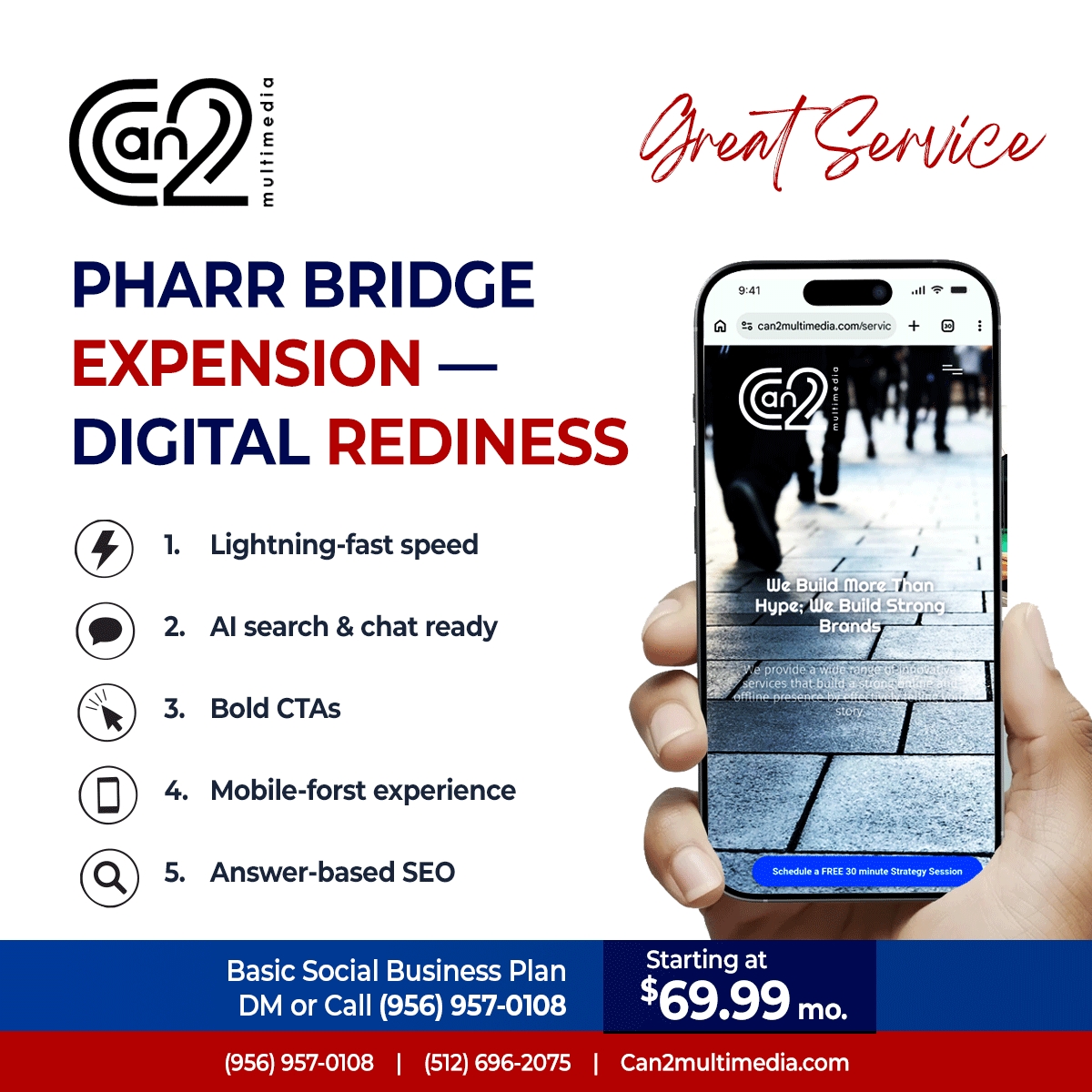 Can2Multimedia's tweet photo. Pharr is growing! 📈 Bridge expansion doubles trade; is your business digital-ready? We specialize in RGV growth strategies.

(956) 957-0108 | (512) 696-2075 | https://t.co/DBQOADjpl0

#Can2Multimedia #Branding #socialmediagrowth #SocialMediaMarketing #Marketing https://t.co/j2OBC7r4b1