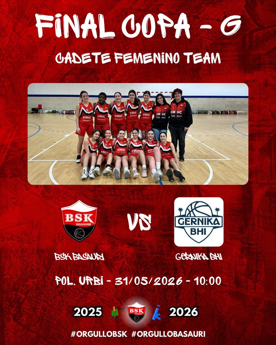 BSKBasauriSaski's tweet photo. Por error se han puesto mal la fecha, esta es la correcta.

Gora BSk ❤️🖤🏀⛹️‍♀️⛹️‍♂️
#orgullobsk 
#orgullobasauri https://t.co/Du5GAmlroP