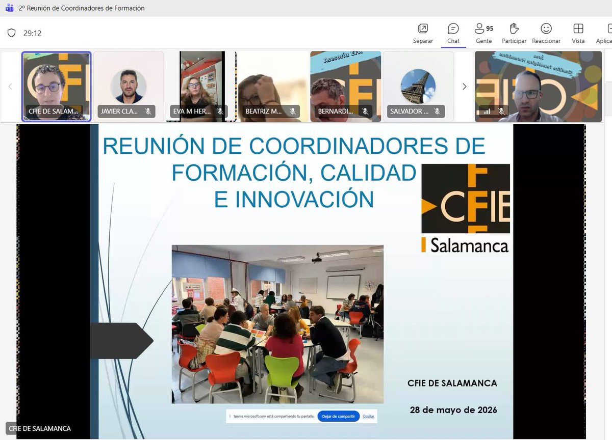 cfiesalamanca's tweet photo. Hoy el @cfiesalamanca en reunión con los Coordinadores de Formación, calidad e innovación, con información sobre cierre del
Plan 25-26 y apertura de cauces y modalidades para el curso 26-27. Muchas gracias a todos por vuestra gran labor en los centros!!! #formaciónCyL #innovaCyL https://t.co/3kJoH80dPL