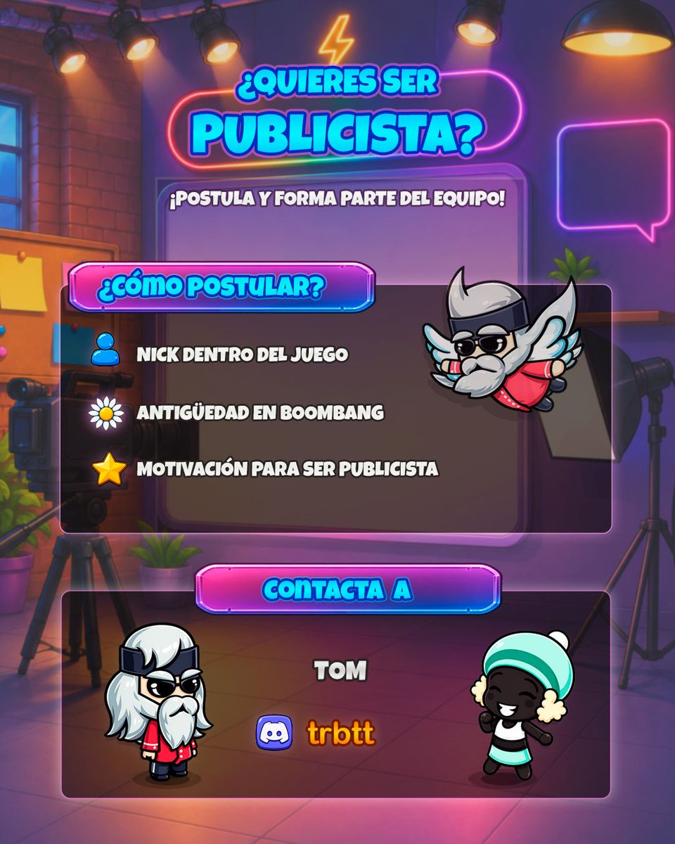 BoomBangPS's tweet photo. 🚨 ¡VACANTES ABIERTAS PARA PUBLICISTAS! / PUBLICIST OPEN POSITIONS NOW OPEN!🌴

¿Quieres formar parte del equipo de BoomBang y ayudar a promocionar la comunidad? / Do you want to join the BoomBang team and help promote the community? ✨ https://t.co/WfpBGJeGGE