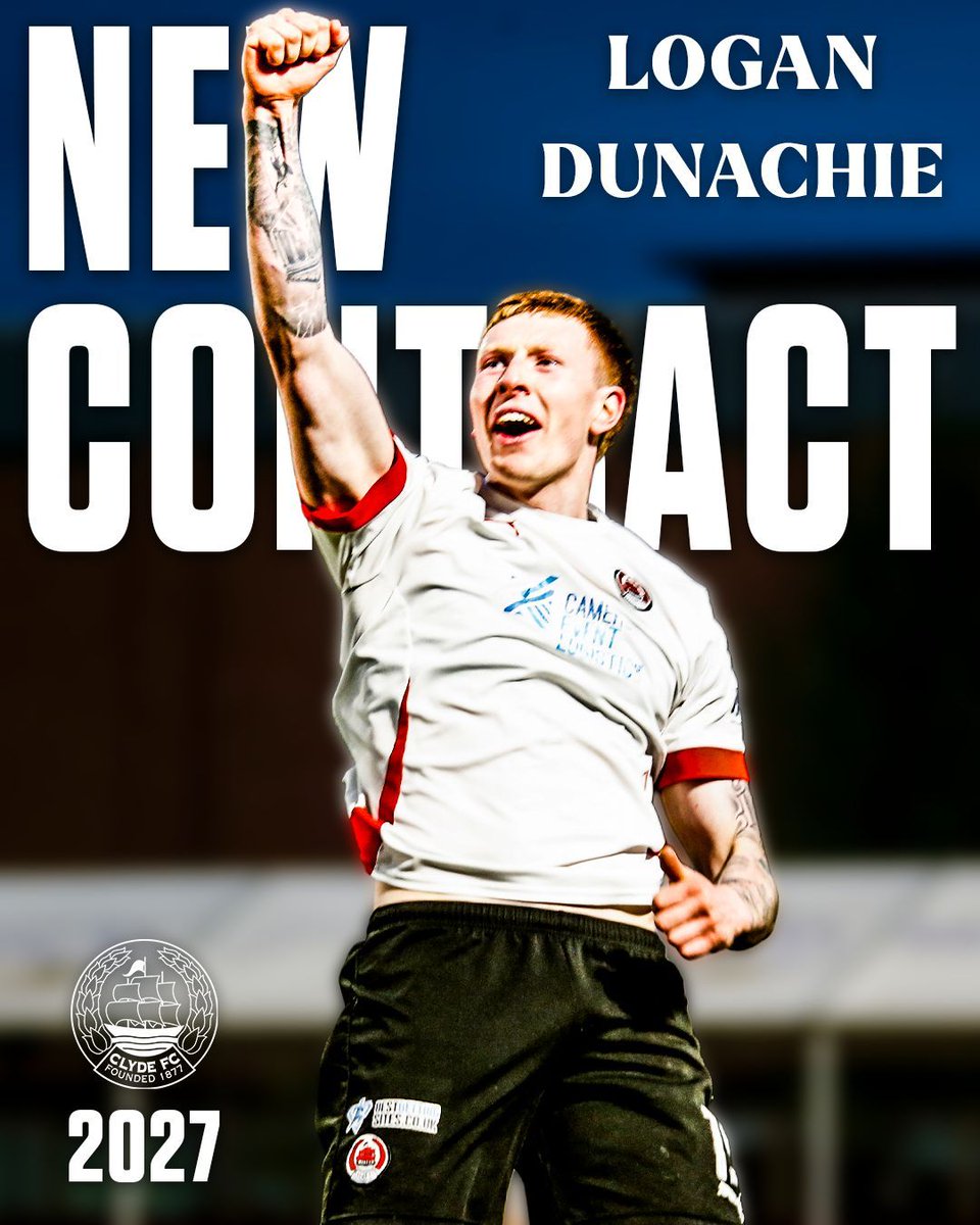 ClydeFC's tweet photo. ✍️ Logan Dunachie has penned a one-year extension to his contract.

The big centre-half made 46 appearances last season and earned a place in the PFA Scotland League 2 Team of the Year. https://t.co/cDACiL1xeS