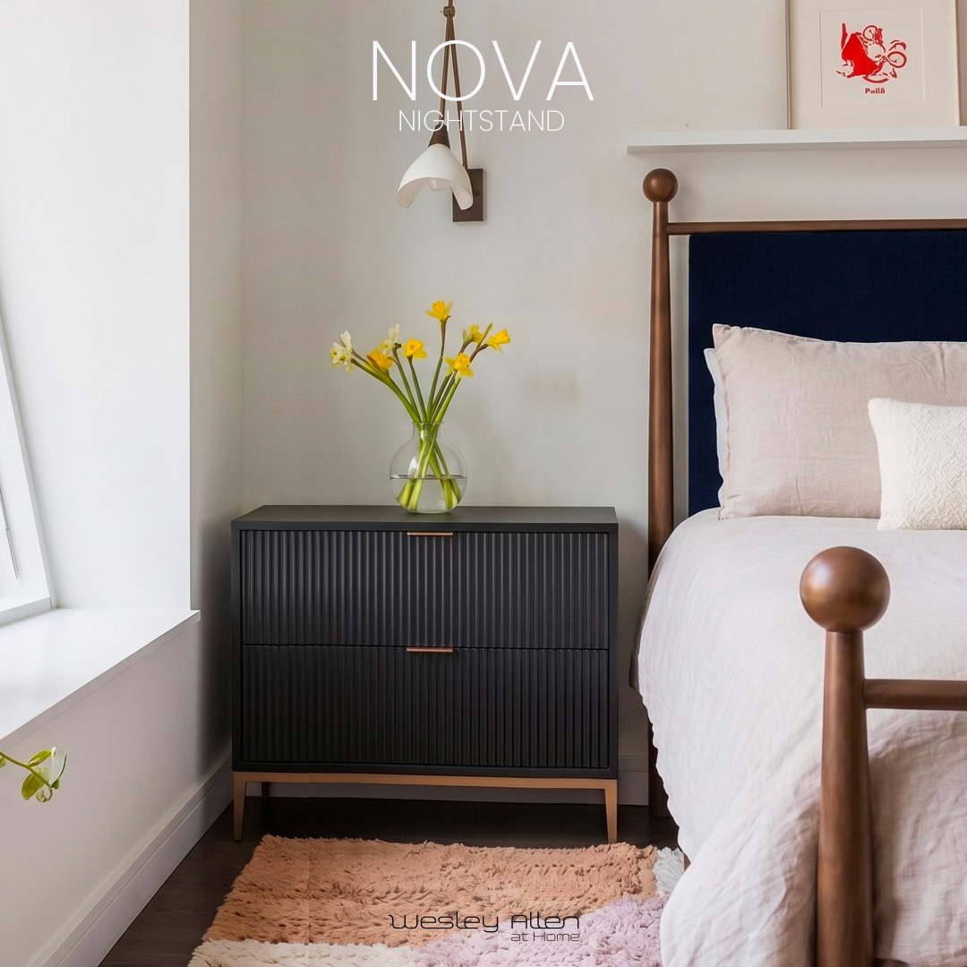 WesleyAllenInc's tweet photo. ✨ Elevate your space w/the Nova Collection by Wesley Allen—featuring reeded wood textures &amp; tapered metal legs.
Pair it w/the Olympus Iron Bed for that perfect whimsical balance. Customize yours today. 🛏️
#WesleyAllen #LuxuryDesign #ModernHome #BedroomDecor #InteriorDesign https://t.co/5grPpRBd4d