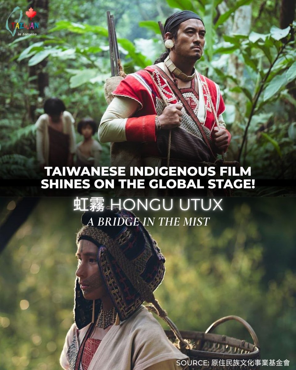 TECO_Toronto's tweet photo. 🎬#Taiwanese #Indigenous Film Shines on the Global Stage! 

The short film  “ A Bridge in the Mist ” (#虹霧 hongu utux) produced by the Taiwan Indigenous Peoples Cultural Foundation has been officially selected for the 2026 #imagineNATIVE Film + Media Arts Festival in #Toronto — the world’s largest Indigenous film festival!

Directed by Hsueh-Bin Chieh, the film is set against the historical backdrop of the #Tayal “Dabao Society Battle.” Through the eyes of young Loba, it portrays the painful choices faced by Indigenous families under colonial pressure and forced relocation. The powerful line — “Even if I can’t return to the tribe, I will always be Tayal, always a member of Dabao Society” — deeply conveys the resilience and sacrifice of Indigenous people.

Both #Taiwan🇹🇼 and #Canada🇨🇦 are working hard to heal the wounds caused by history. This selection is not only an international voice for Taiwan’s Indigenous historical memory, but also showcases the rich creative energy of the “Century of Indigenous Trauma” film series!

Congratulations to the team! The festival runs from June 2–7 in Toronto. Let the world hear Taiwan’s Indigenous stories! 

🎞️Screening: Wednesday, June 3rd, 4:30 PM @TIFF Lightbox, Cinema 2
🌐Online Streaming: June 8, 10:00 AM – June 14, 11:59 PM, 2026
🎟️Tickets &Info: 
https://t.co/AQ1RUGXnZf