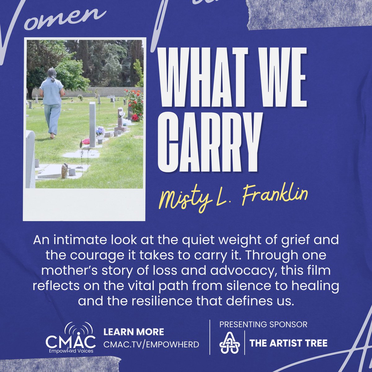 CMACTV's tweet photo. Meet the filmmakers of the EmpowHERd Voices 2026 cohort: Nalitza, Misty, and Chelsea.

These films explore the lived experiences of women, from navigating endometriosis, to the legacy of a Central Valley pianist, to grief.

RSVP! https://t.co/rynf1Isy80

💜 The Artist Tree https://t.co/aaQnFMwXYX