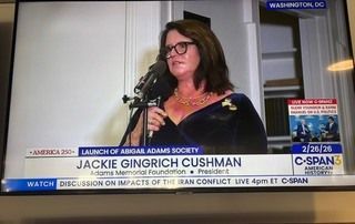 AdamsMemorial's tweet photo. C-SPAN recently featured the launch of the Abigail Adams Society, honoring Abigail Adams and her lasting legacy in the founding era. Watch here: https://t.co/J8wpN1SHi4 #AbigailAdams #America250 https://t.co/eUWYFGjyC2