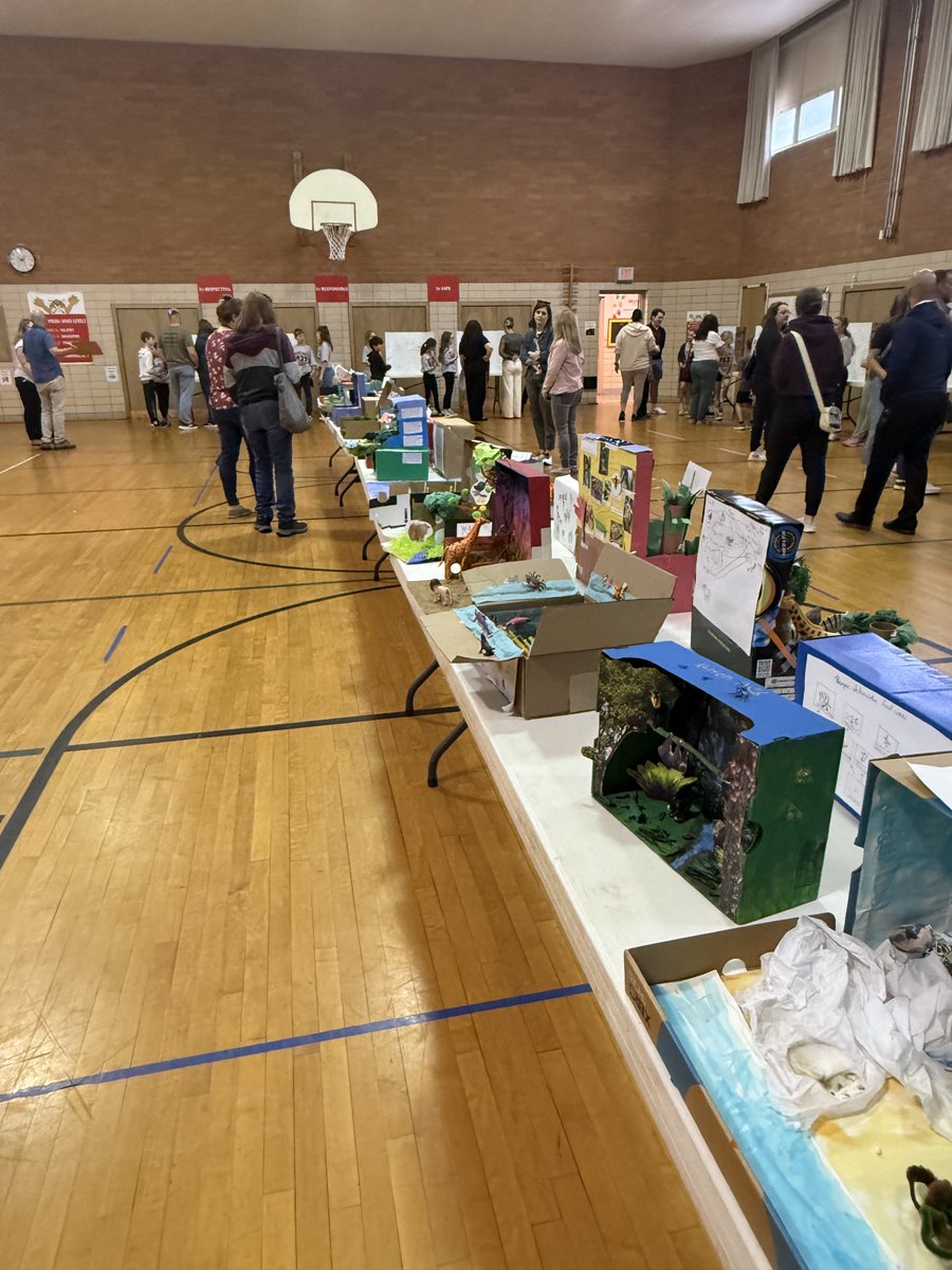 BGSchools's tweet photo. Conneaut Elementary’s 5th Grade Arts Assembly showcased creativity, collaboration, and innovation! Students shared tessellations, biome dioramas, collaborative art/ELA bobblehead projects, and original app concepts developed through research, design, marketing, and teamwork. https://t.co/iq6XrHbLmX