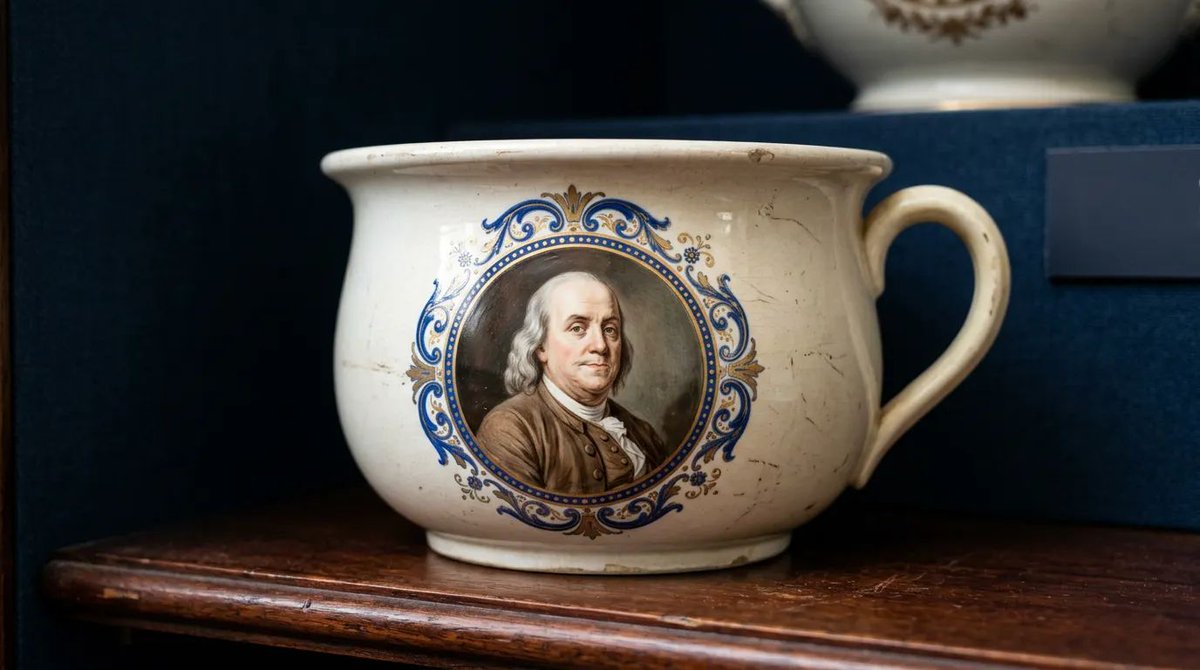 abundanceinst's tweet photo. Benjamin Franklin's face was painted on dishes, etched into clocks, glazed onto vases, and stitched on clothing. As he wrote to his daughter, “your father’s face [is] as well known as the moon.” 

And he didn't sue anyone. The very idea of owning his face would have struck him as bizarre.

Then technology changed. @johnachardin
