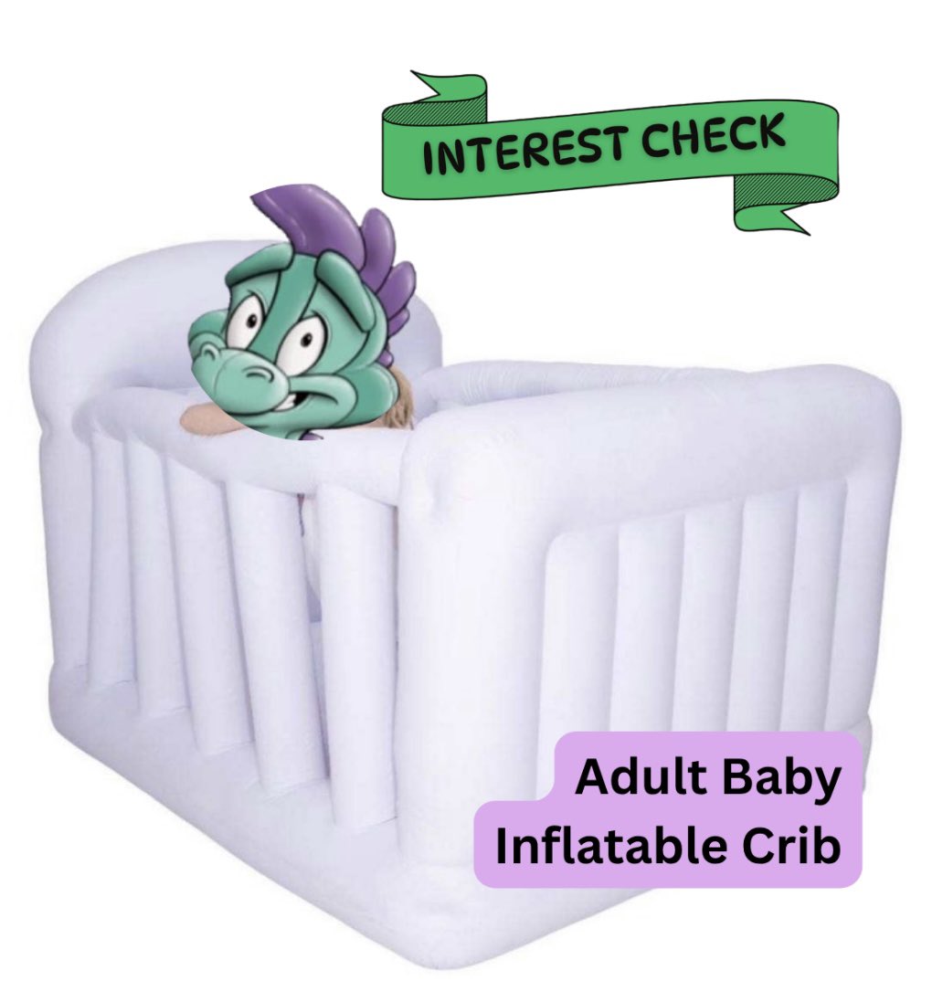 Squishy_Zoran's tweet photo. I’m teaming up with @CandyCoatedPVC to bring squeaks to babs! The first is a chair pamp that you can reverse, the second is more rounded for better bouncing and the 3rd is an inflatable crib! Please add it to your wishlist to make a run more likely!

https://t.co/RCnu4Hkkqs https://t.co/thZ9dzAxGb