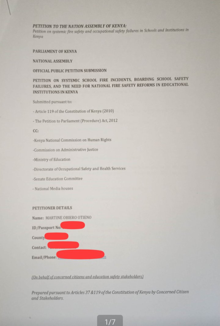 rokanhse's tweet photo. @ntvkenya @Ben_Kitili URGENT: I am submitting a public interest petition to the Parliament of Kenya on recurring school fire incidents, injuries and deaths in learning institutions. The issue raises serious concerns on school safety, emergency preparedness &amp; enforcement of safety laws. 
@ntvkenya https://t.co/ycprb3912E