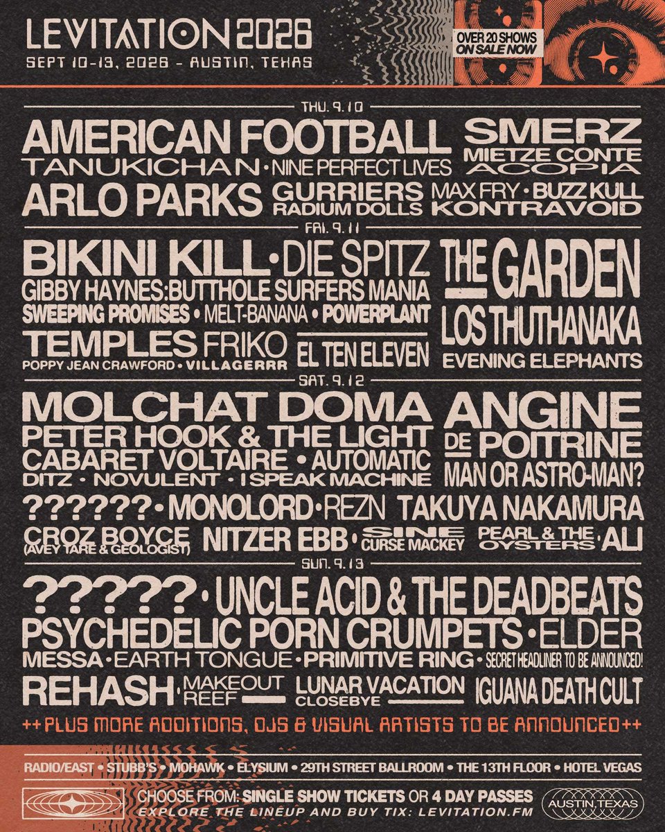 americfootball's tweet photo. We are very excited to be playing @LEVITATION festival in Austin on September 10th!

More info+tix: https://t.co/VGgdC1kZ4a https://t.co/1N07uEVgoi