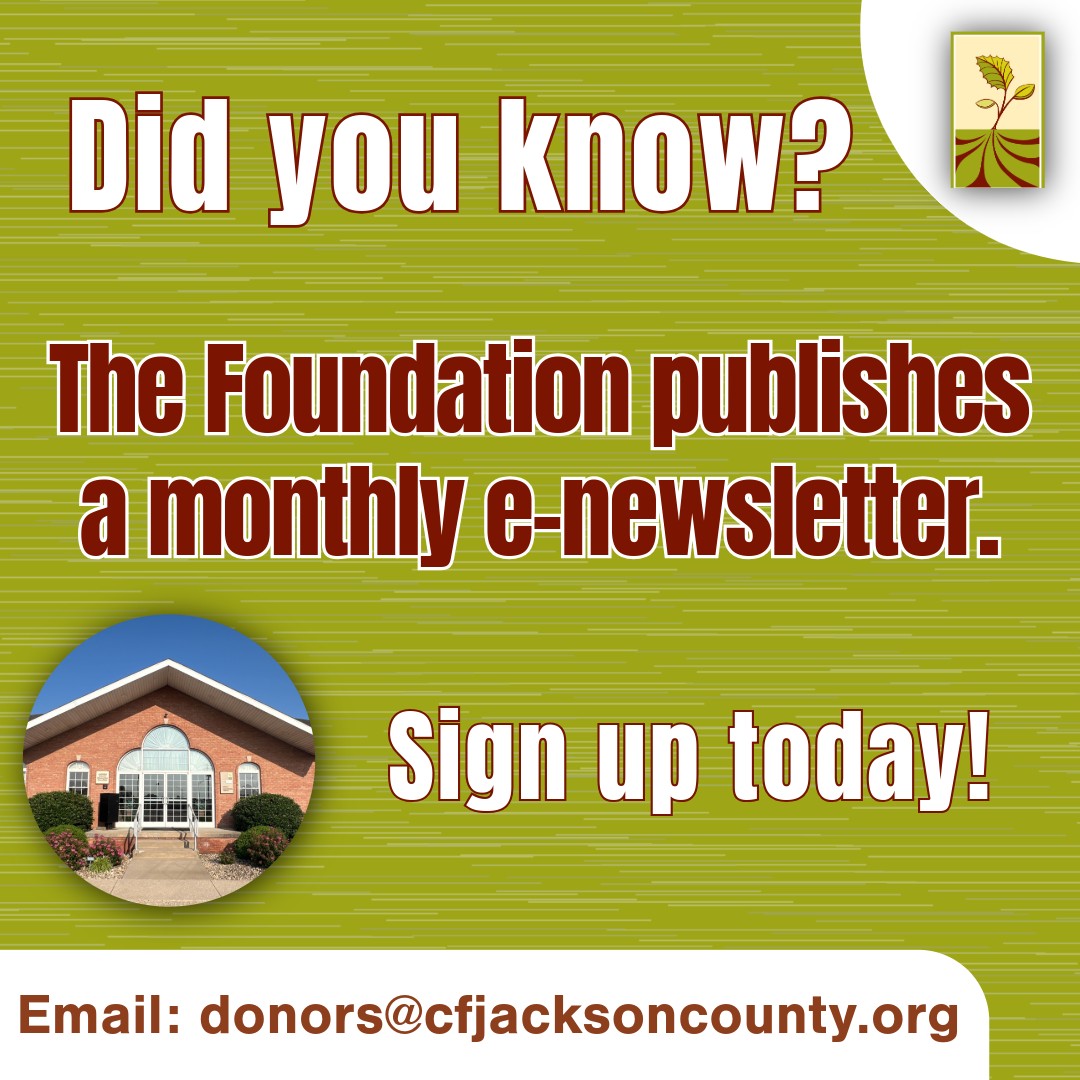 CFJacksonCounty's tweet photo. Email Donor Relations Manager Jordan Richart at mailto:donors@cfjacksoncounty.org to receive monthly updates from the Foundation.
Check out last month's newsletter: 
https://t.co/EoDfU0xod8 https://t.co/JS0pGMkJXB