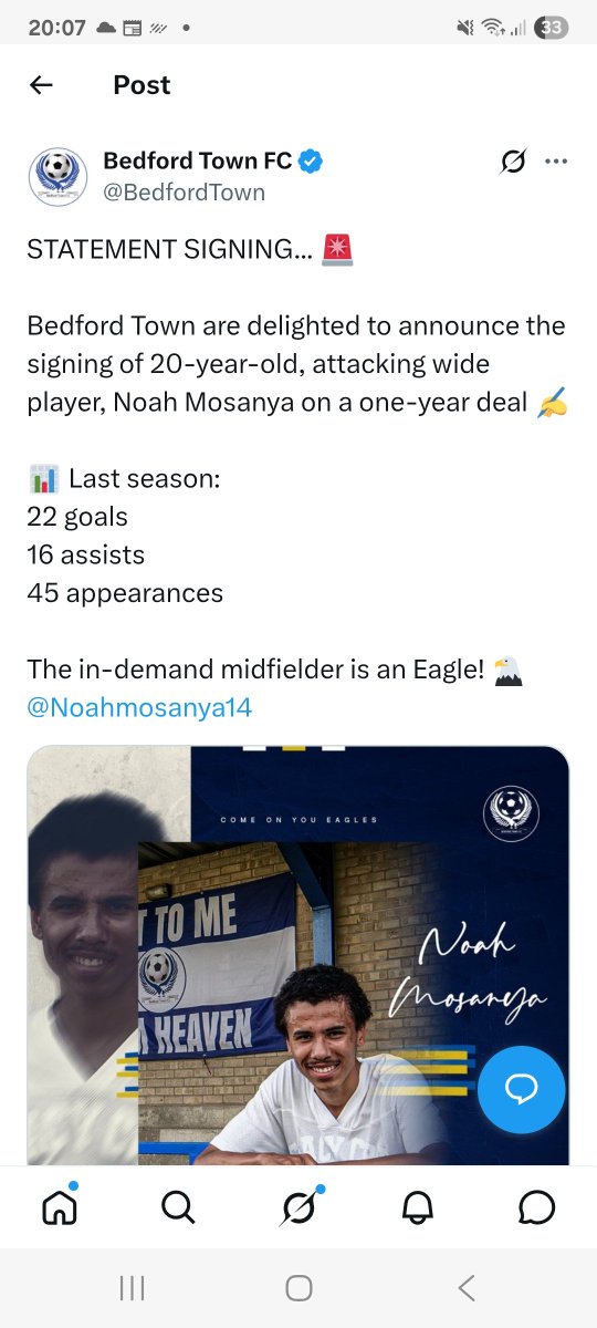 HertfordTownFC's tweet photo. Best of luck to @Noahmosanya14 who will be moving on to @BedfordTown next season. After a highly impressive debut season with us interest was always going to be high. Great to see him moving a couple of levels up the pyramid to the National League North. Go well young man. https://t.co/bOEjoSxqB8